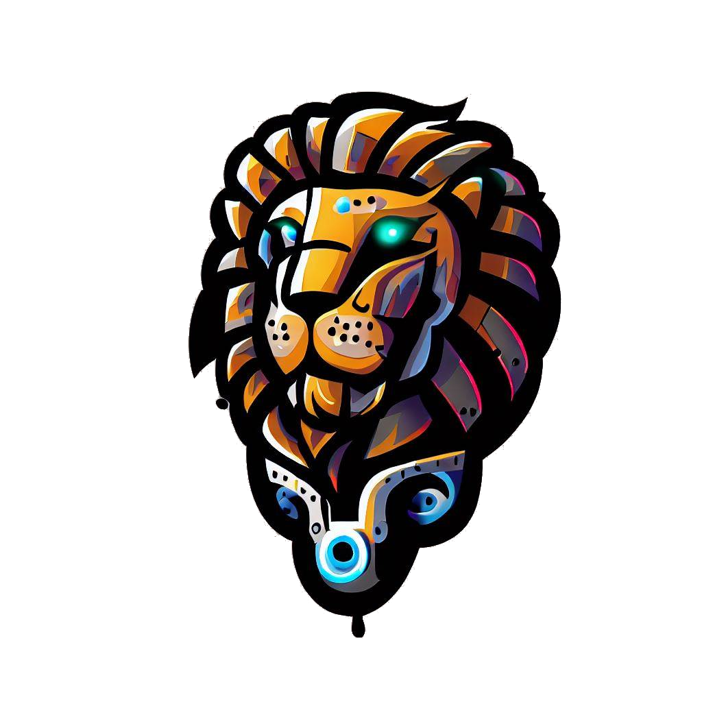 Logo do bot Palloi - Um leao robotizado.